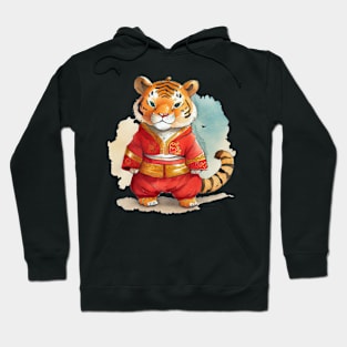 Watercolor Chinese Zodiac Year of the Tiger Hoodie